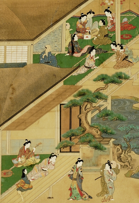 Photo.05 「邸内遊楽図」(部分) 17世紀中期 紙本着色