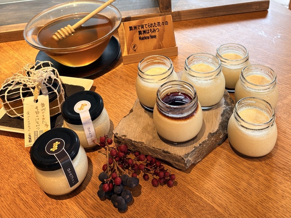 舞洲産はちみつを使ったプリン
