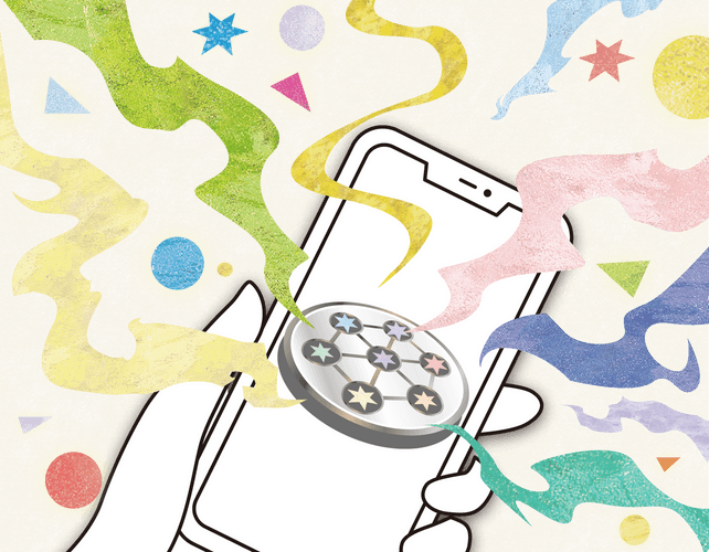 ゲーム画面に“ナナイロのカケラ”が集まってくる様子