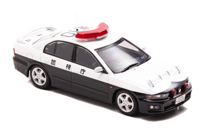 右前:1/43 三菱 ギャラン VR-4 (EC5A) 2002 警視庁高速道路交通警察隊車両 (速10)