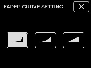 3種類から選べるフェーダーカーブ