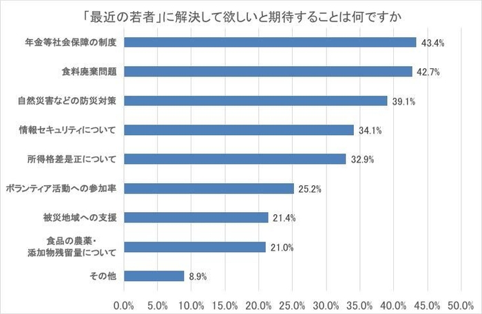 図4-b 「最近の若者」に解決して欲しいと期待することは何ですか