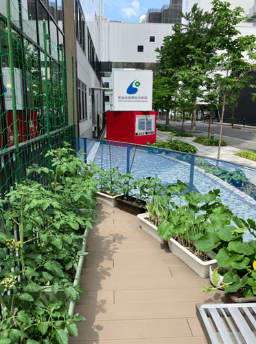 医療複合施設「i-Mall」南棟 水辺のISEIKAI lounge さくらテラスガーデン