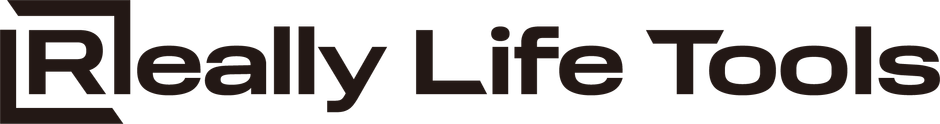 ロゴ：Really Life Tools(黒文字)