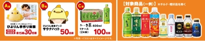 景品一覧と対象商品一例