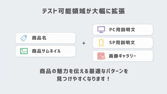 新たに3つのテスト領域が追加