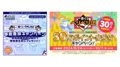 一番くじONLINE新サイトオープン＆ ペリペリ団来訪30万人突破記念 一番くじ “超感謝”2大キャンペーンを開始！