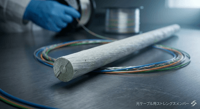 図. 光ケーブル用ストレングスメンバーの製品画像