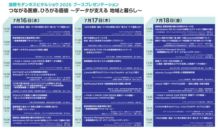 ブースプレゼンテーションスケジュール