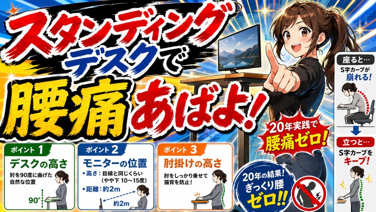 スタンディングデスクで腰痛あばよ!サイトをリニューアル