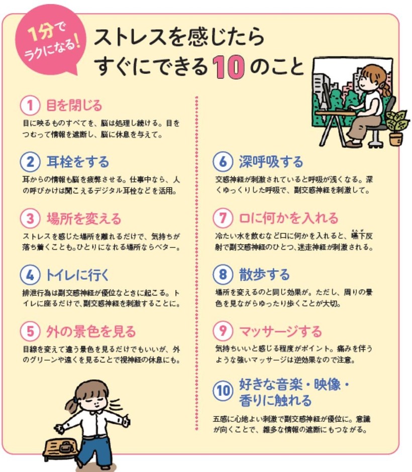 1分でラクになる! ストレスを感じたらすぐにできる10のこと
