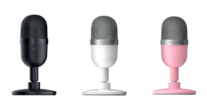 (Razer Seiren Mini 左から: ブラック・マーキュリーホワイト・クォーツピンク)