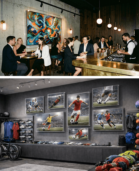 (上)バー／(下)スポーツショップ