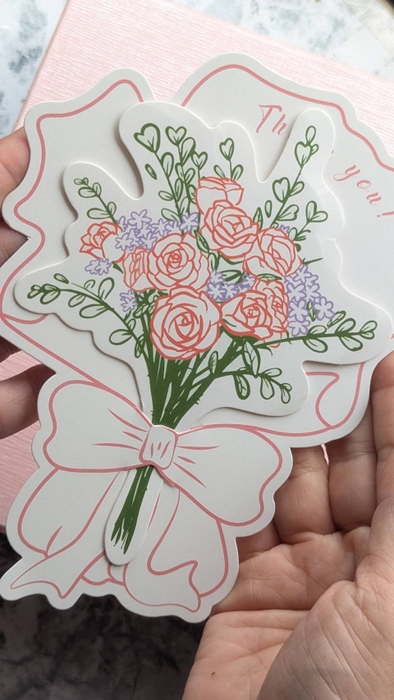 花束のカード
