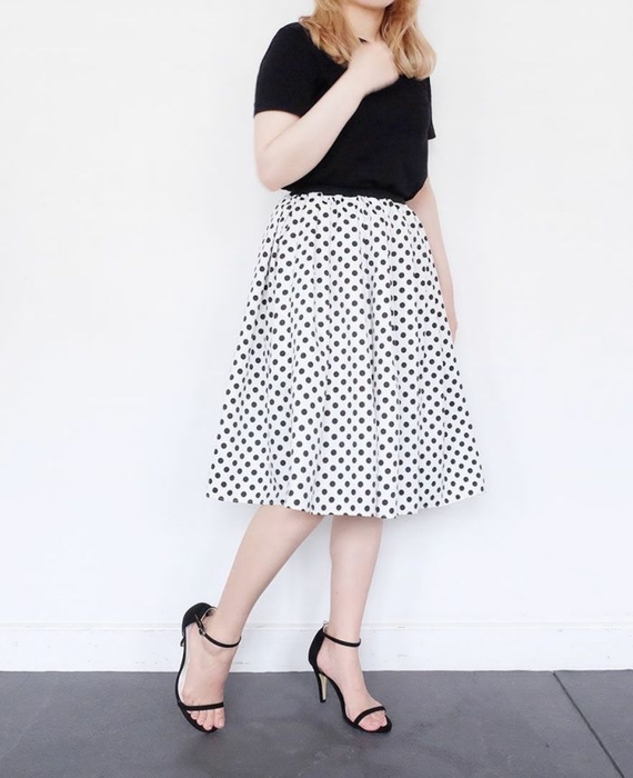 【30%オフ】神戸・山の手ドットスカート ロング丈