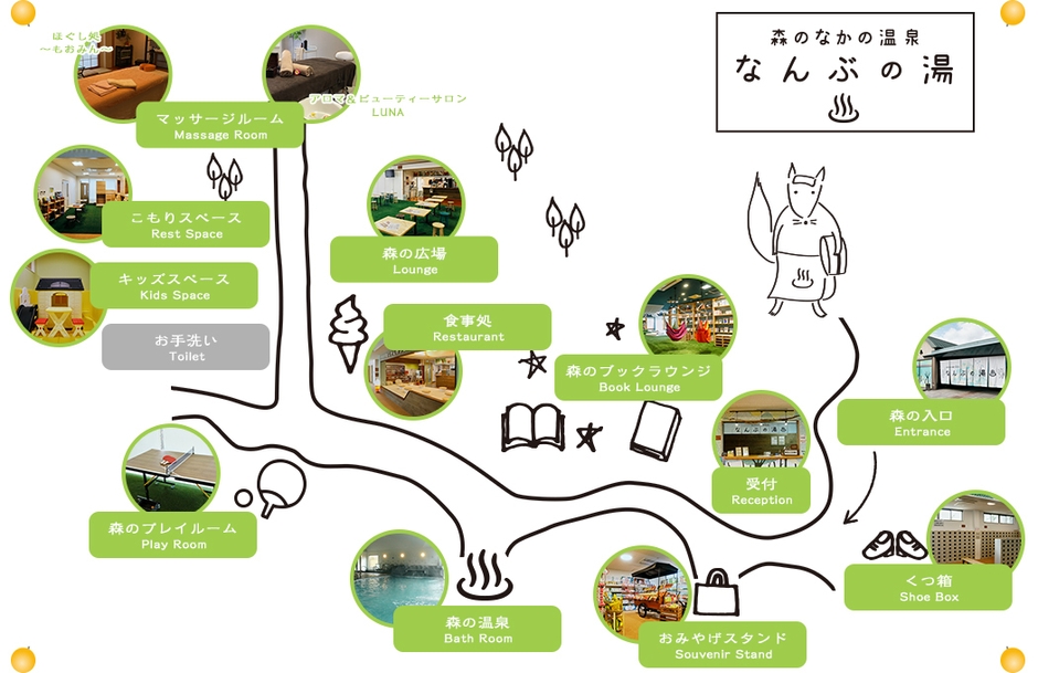 なんぶの湯　フロアマップ