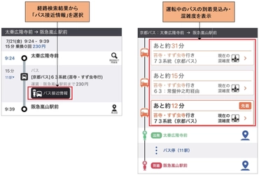 「乗換案内」が公共交通オープンデータを活用し 京都バス・京王バスのリアルタイム「バス接近情報」を提供