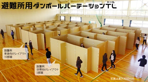 壁の高さは最大2M、避難所でのプライバシー保護・ 密回避・感染症対策ができる “避難所用ダンボールパーテーション トール” 2月22日販売開始