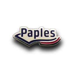 ◆PINS FACTORY（ピンズファクトリー）◆　ピンズ実例No.977日鉄日立システムエンジニアリング株式会社　様　「Paples（パピレス）ピンバッチ」★製品のブランドロゴをかたどったバッチでメンバーの連帯感を醸成