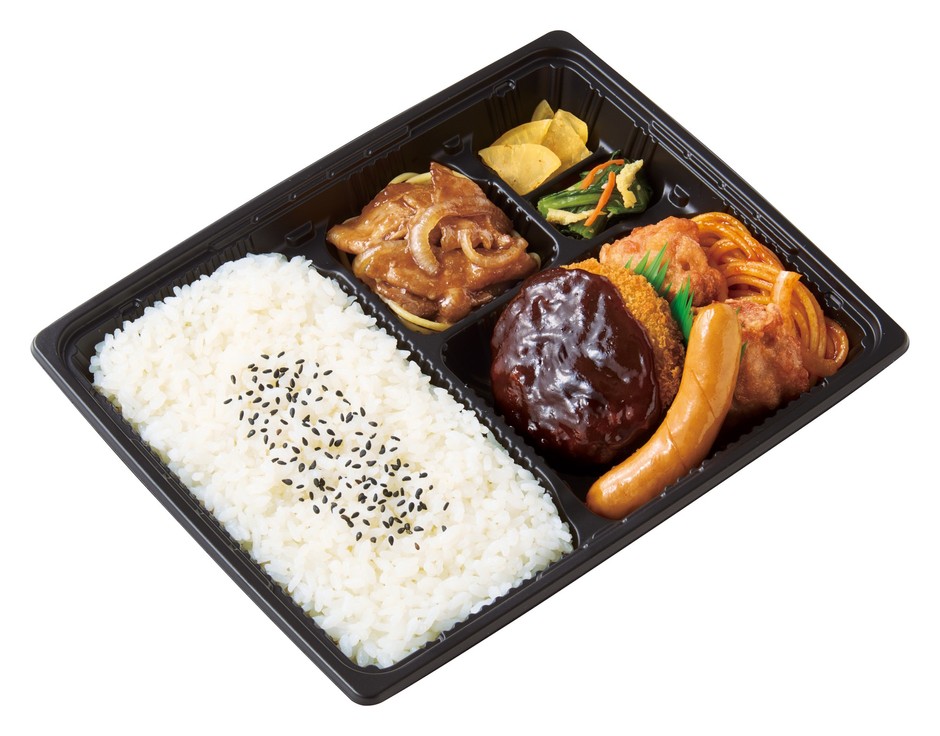 スポーツ弁当 から揚&デミメンチ 649円(税込700円)