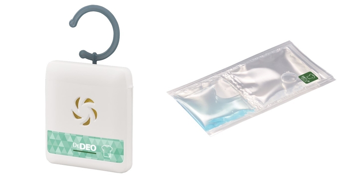 「ドクターデオ 部屋干しの除菌」本体(左)と中身