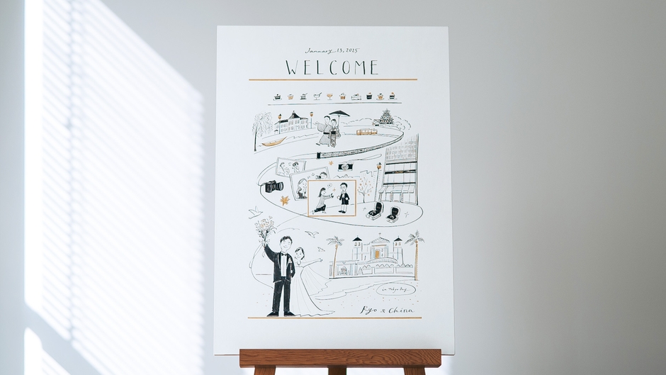 ウェルカムボードとの連携でオリジナリティアップ