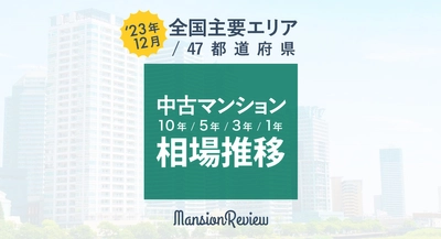 「マンションレビュー」2023年12月　全国中古マンション相場推移を発表