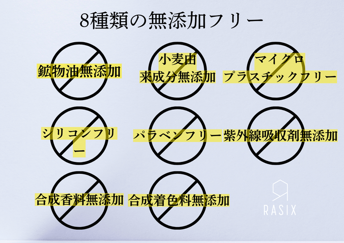 8種類の無添加フリー