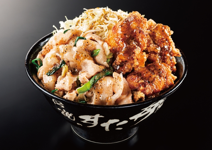 【期間限定メニュー】豪快 唐揚げ塩すた合盛り丼830円(税込)