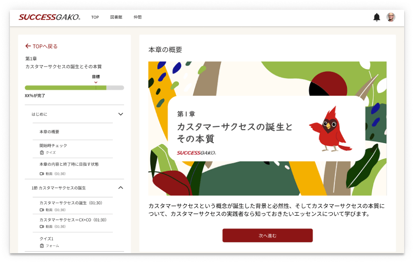 SuccessGAKO　受講画面イメージ