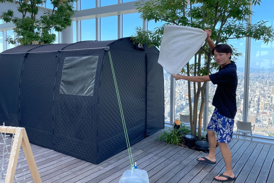 あべのハルカスで開催したサウナイベントの様子