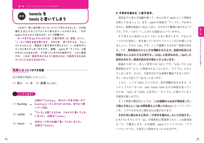 tennisをtenisと書いてしまう