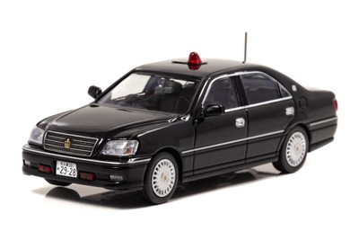 1/43 トヨタ クラウン 2004 愛知県警察交通部交通機動隊車両(覆面 黒):左前