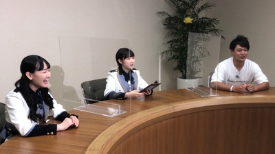 左から:STU48信濃宙花・甲斐心愛、天竺鼠 瀬下豊