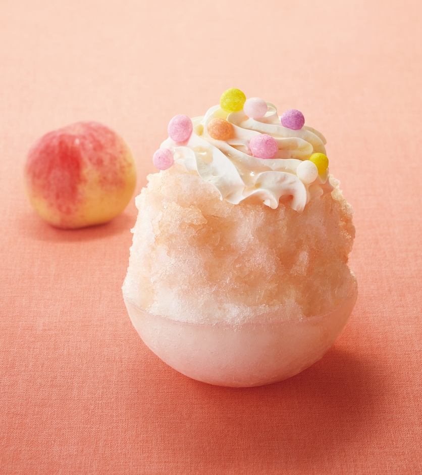 天然水の削り氷「信州桃と糀みるく」1,200円(税込1,320円)