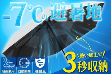 【強遮熱×UVカットで体感-7℃】3秒でキレイにたためる 晴雨兼用 進化系折りたたみ傘 "Totonoi" がMachi-ya（CAMPFIRE）にて先行販売が開始しました！