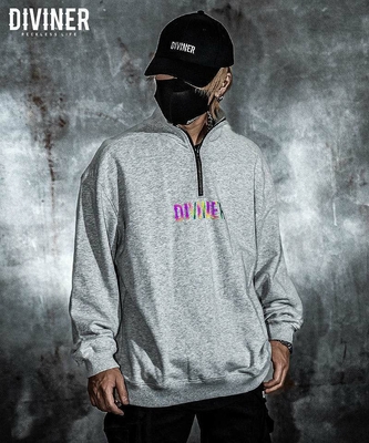 Aurora Reflect Half zip Sweat Shirts（Mグレー）