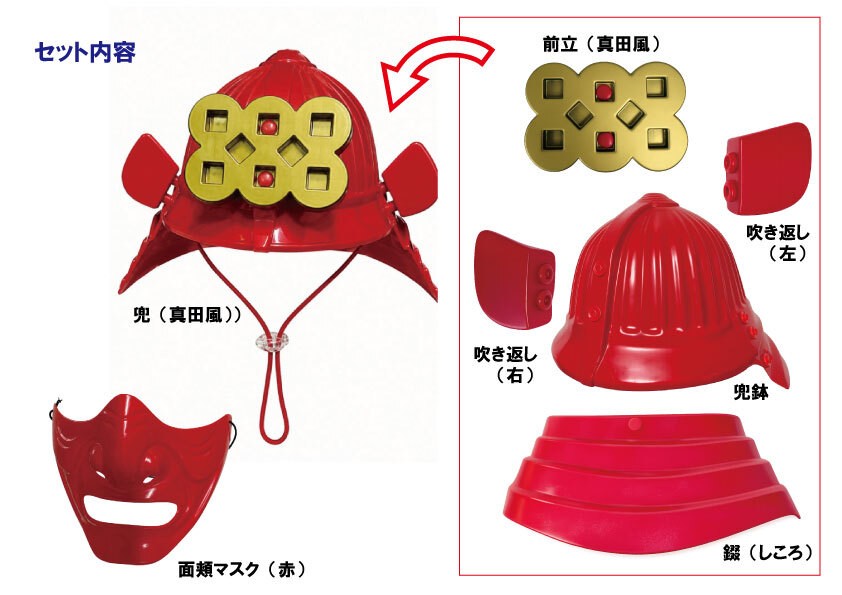 赤の兜戦国武将セット内容