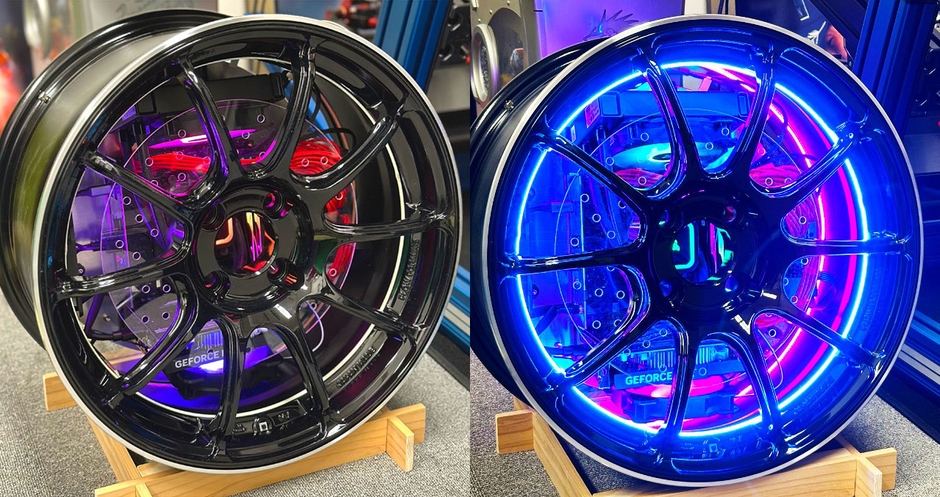 使用済みの個人所有の車のホイールを使った制作例