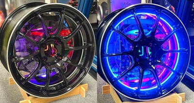 使用済みの個人所有の車のホイールを使った制作例