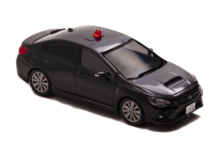 1/43 スバル WRX S4 2.0GT Eye Sight (VAG) 2018 青森県警察交通部交通機動隊車両(覆面 黒):右前