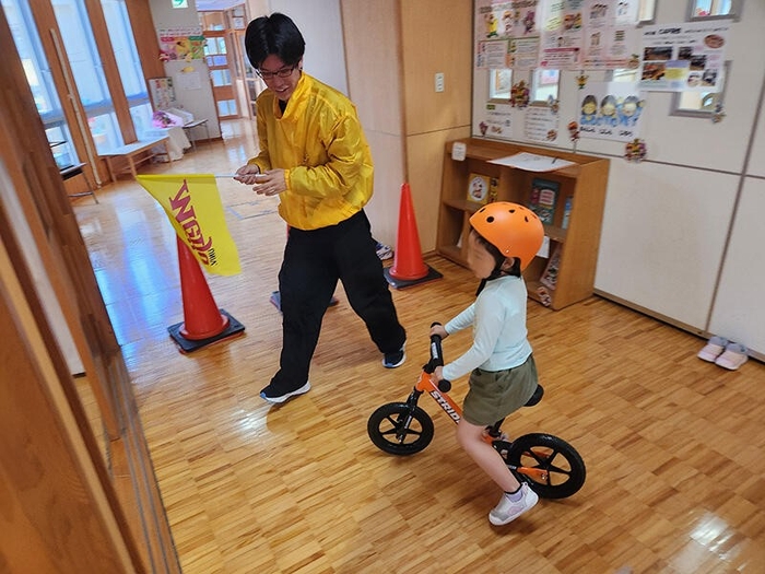 園児を誘導