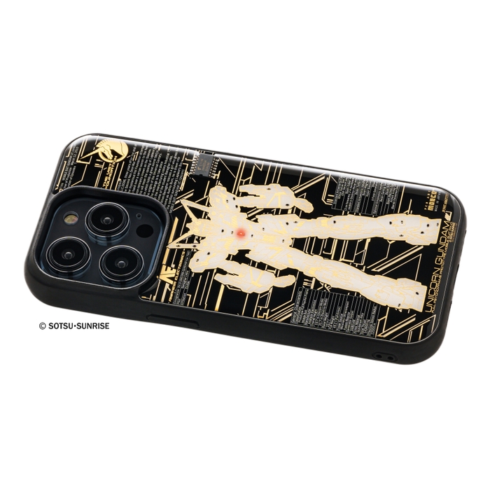 FLASH ユニコーンガンダム Ver.TWC 基板アート iPhone 14Proケース ななめ