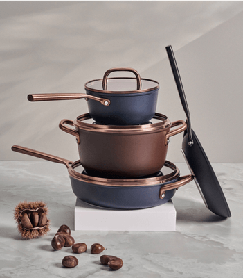 ZWILLING Milano(下から：ソテーパン(日本未展開品)／ストックポット／ソースパン、サイド：フライパン)
