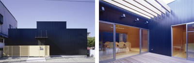 2004年にTH大賞を受賞したのは、外に対して窓のない中庭付き平屋住宅。アースの設計コンセプトのひとつ「外に閉じて、内に開く」が具現化され、外側からは想像できないほど開放的な住空間が実現された（クリックすると別タブで画像を開きます）