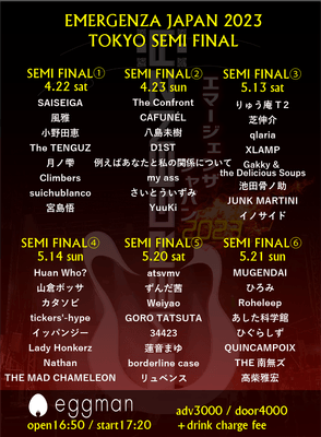 東京セミファイナル出演者一覧