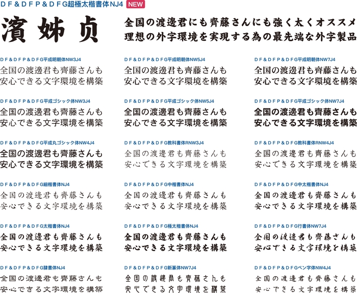 外字対応の厳選19書体が使い放題