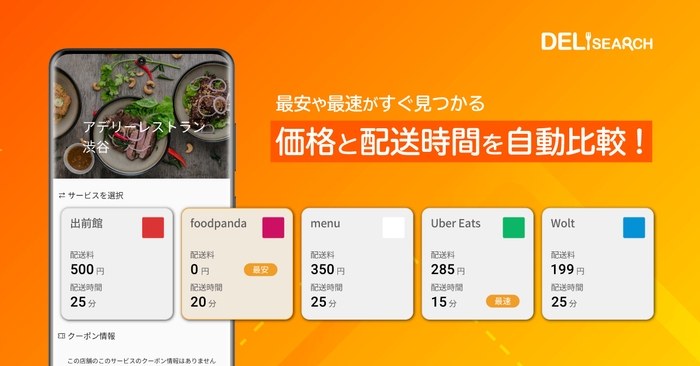特徴1:価格と配送時間を自動比較