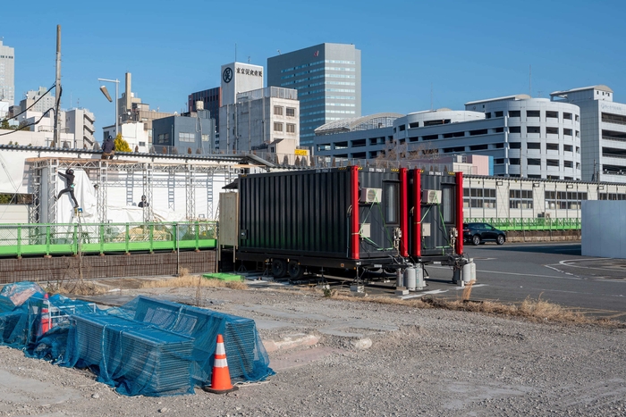 レスキューホテル設置の様子(東京都中央区 シャワールーム)