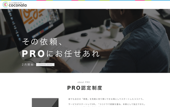 PRO認定制度　ティザーサイト